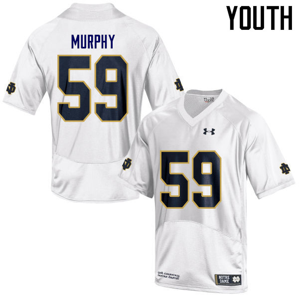 Youth #40 Kier Murphy Notre Dame Fighting Irish College Football Jerseys-White